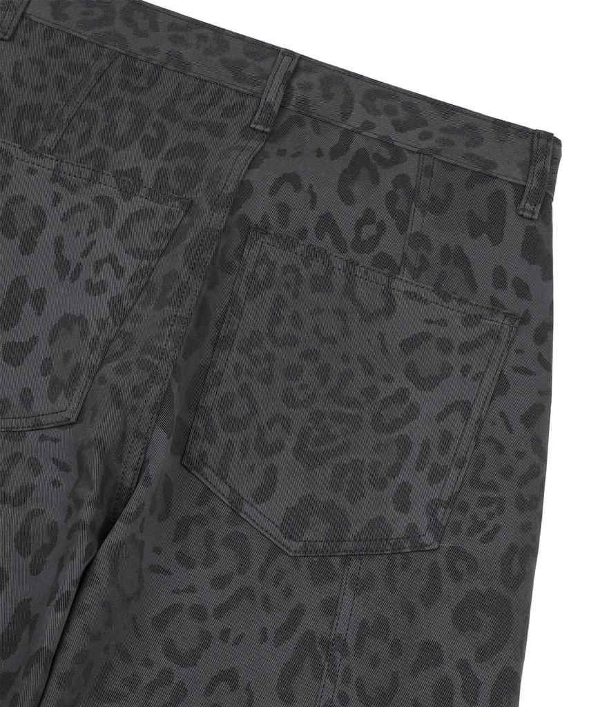 EASY NO EASY Curved Leopard Pants - Charcoal