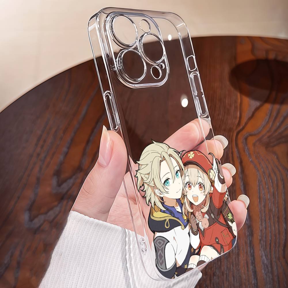 Albedo Genshin Impact Transparent Phone Case For IPhone 17 16 15 13 12 11 14 Pro Max Mini Plus Silicone Bumper
