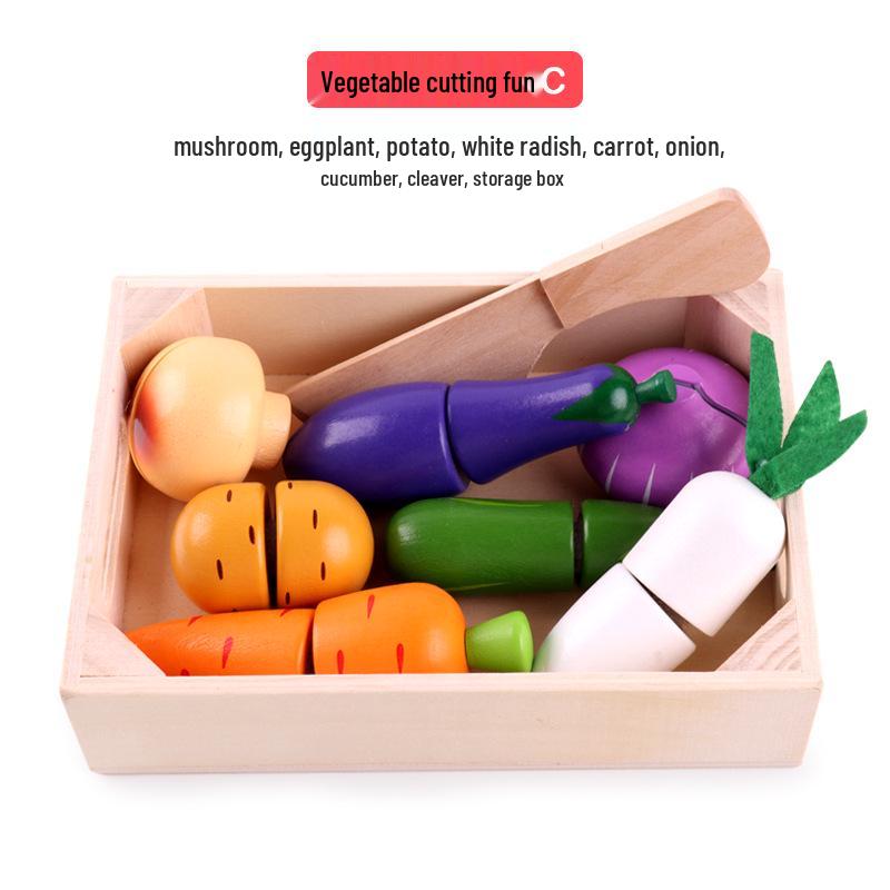 

Детская деревянная игровая кухня с разрезаемыми фруктами и овощами