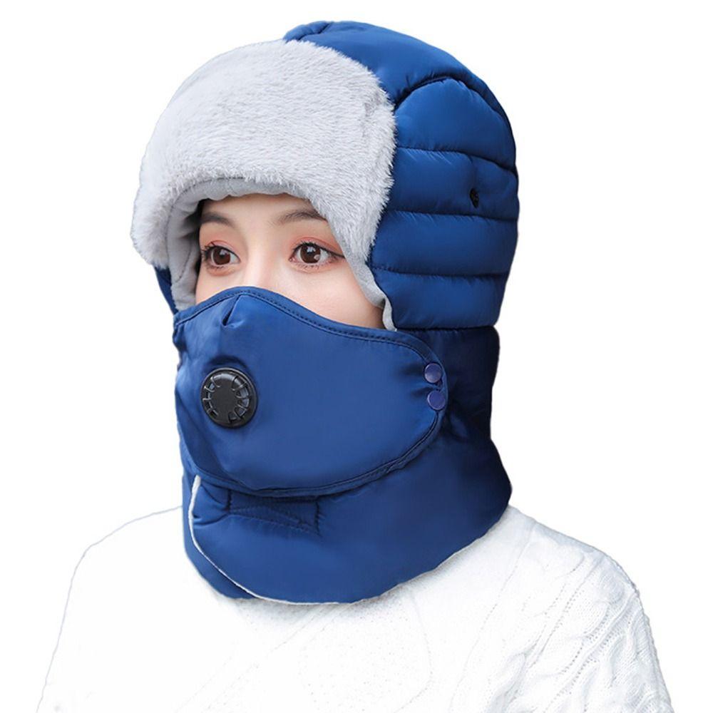 Thicken Cycling Caps Cold-proof Windproof Beanies Snowproof Plush Thermal Trapper Hat  Winter Warm