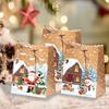 10pcs Drawstring Closure Gift Wrapping Bags Thicken Snowman Gift Bags  Party Decoration