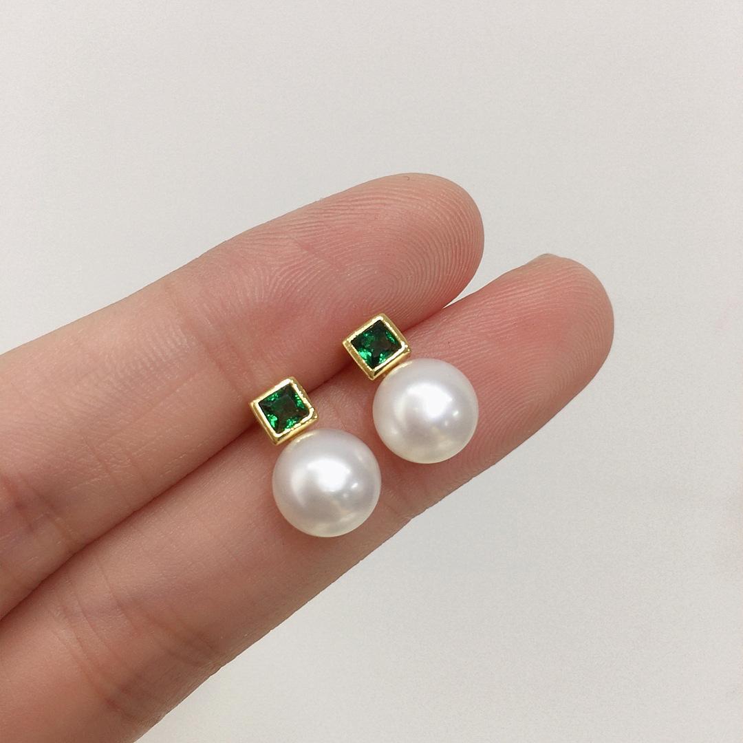 

Wedding Natural Freshwater white Pearl Earrings Bridal Round Pearl Earrings Fine Jewelry Wife Mother Party Gift белый