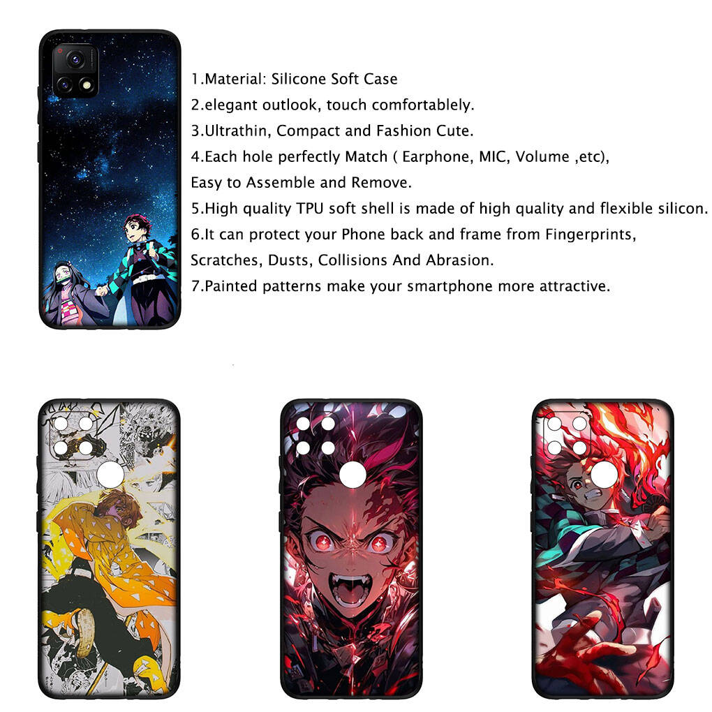 for Motorola Moto Edge 70 60 50 G54 G86 Samsung Galaxy S25 iPhone 17 16 15 Redmi Note 14 13 Pro Max Phone Case Demon Slayer Tanjirou Agatsuma Zenitsu