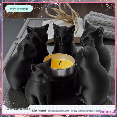 Support de Bougie Chat 3D - Parfait pour l'Ambiance de la Table de Dîner de la Saint-Valentin (Bougies non incluses)