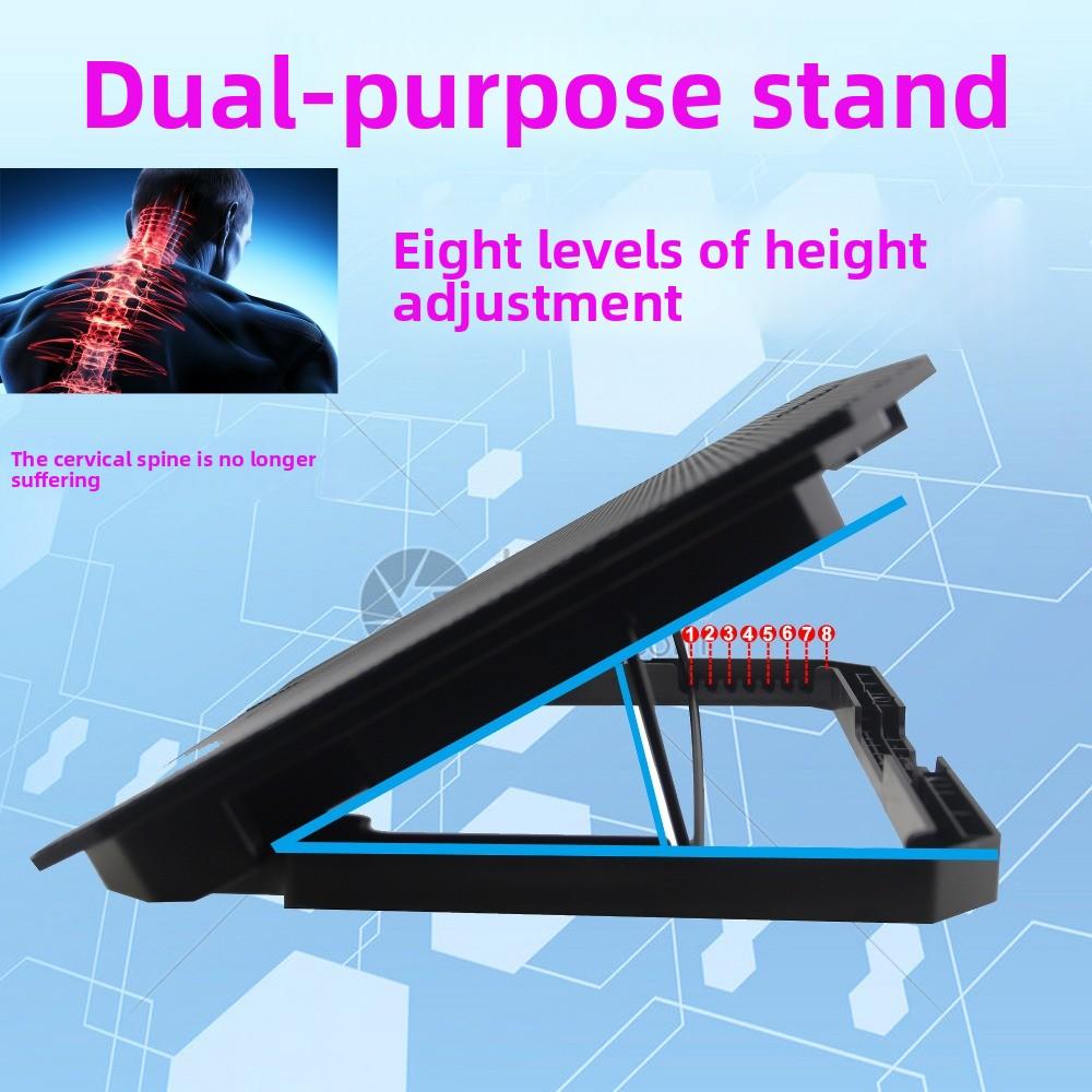 Colored Lights Notebook Riser RGB Two Fans Laptop Stand Holder Office/Home Use