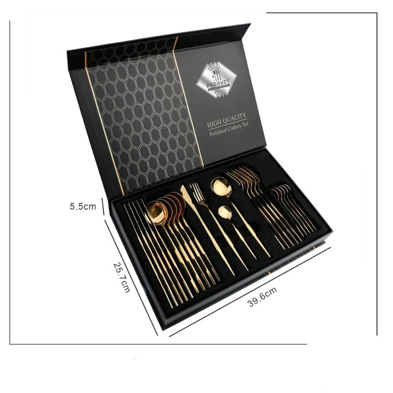 HANYANG 410 Stainless Steel Tableware Family Hotel Supplies Steak Knife, Fork and Spoon Set Western-style Tableware