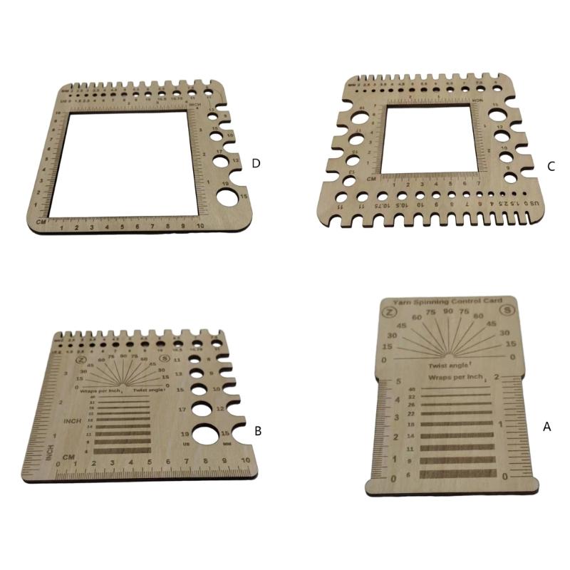 Drewniany kwadratowy liniał do pomiaru oczek, narzędzie dziewiarskie, miarka do szydełek i drutów, narzędzie do mierzenia włóczek szydełkowych