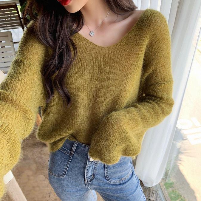 

Жіночий в’язаний светр із порожнистим дизайном, вільний повсякденний весняно-осінній одяг S