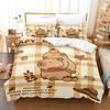 Capybara Bettwäsche Set Luxus Anime Capybara King Size Bettbezug Kissenbezug Kinderzimmer Niedlicher Bettbezug Kissenbezug Kinder Geschenk