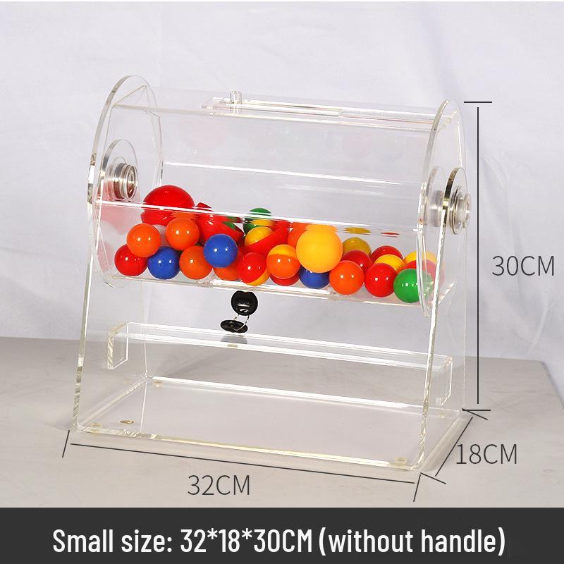 Acrylic Rotating Raffle Cage with Prize Balls and Lottery Tickets