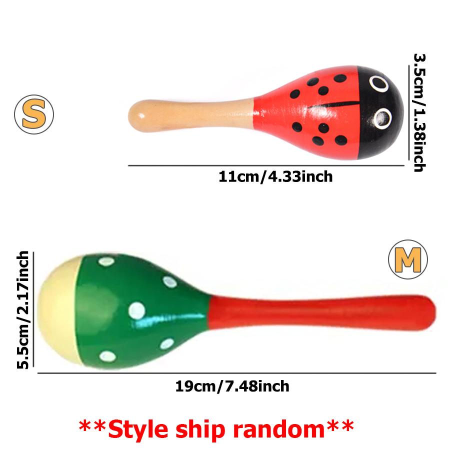 11/19cm Wooden Maraca Sounding Sand Hammer Classical Orff Musical Instrument Toys Ensemble Background Sound Producing Instrument