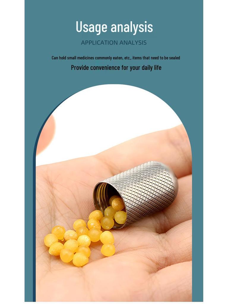 Compact Titanium Non-slip Pill Box - Multi-compartment, Waterproof, Moisture-proof, Perfect for On-the-go Storage
