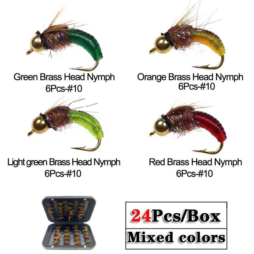Tigofly Lot de 12 mouches sèches assorties pour la pêche à la mouche - Taille 4