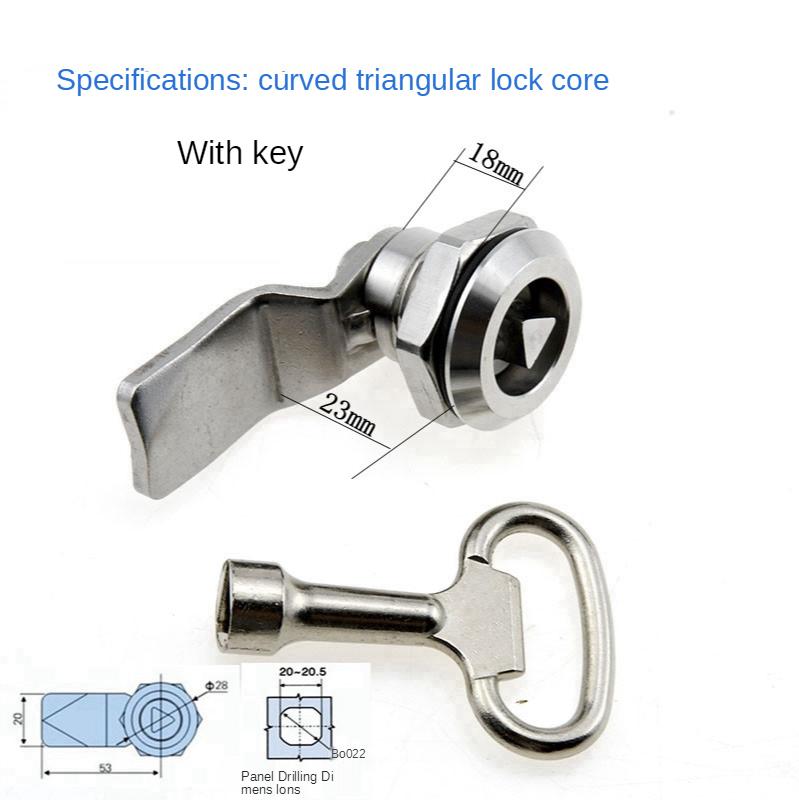 Stainless Steel Drawer Cabinet Lock Box Door Lock Triangle Key Cam Industrial Lock Cylinder Hardware Power Distribution Tool