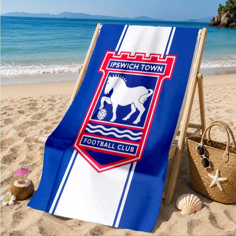 Asciugamano da Spiaggia in Microfibra Stampato con Stemma del Town Football Club, Morbido e Assorbente, Asciugatura Rapida, Ideale per Viaggi Estivi, Essenziale per la Spiaggia, Piscina