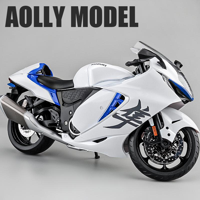1/9 Suzuki Hayabusa GSX-1300R Alloy Motorcycle Model Toy Vehicle Collection Carrying Lighting Off Road Autocycle Toy Car