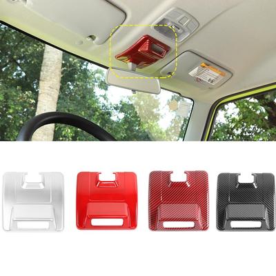 Auto-Rückspiegel-Basis-Dekorationsabdeckung für Suzuki Jimny ab 2019, Innenzubehör, ABS ( Kohlefaser, Rot, Silber)