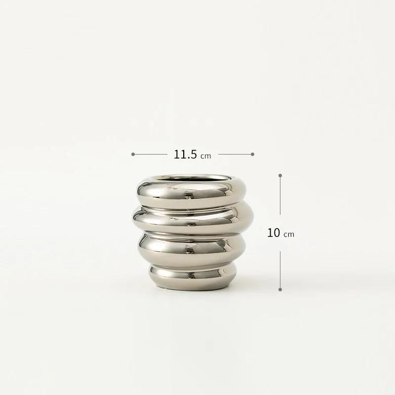 

Modern Matte Glaze Stacking Modeling High Temperature Ceramic Flower Pot Cream Wind Storage Vanity Pen Bucket, Potted Decoration