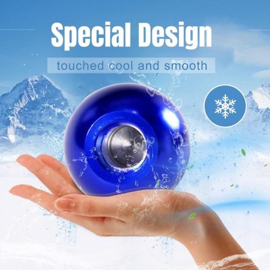 Round Ball Gear Shift Knob, Chrome Finish Aluminum Shifter Knobs with 3 Ada