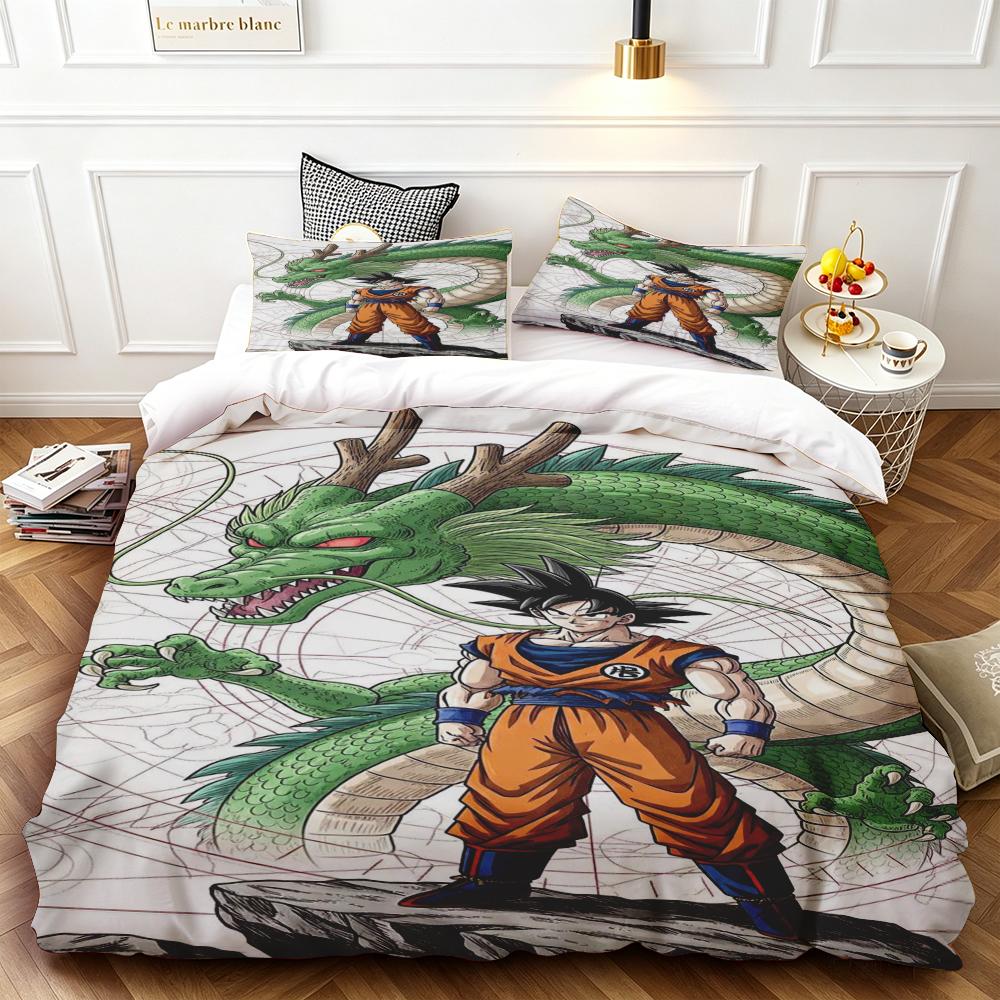 3Pcs Duvet Cover Dragon Ball Goku Cartoon Bedding Set Quilt Cover For Bedroom Home Decor Queen King Size
