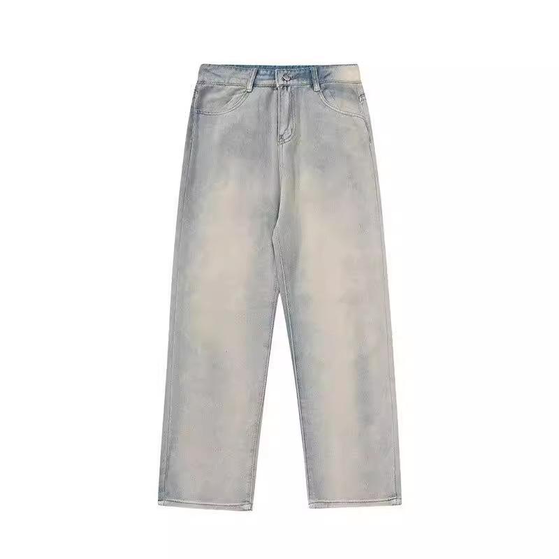 Jeans Harajuku Hip Hop Straight  Leg Pants Oversized Print Y2k Men’s Jeans Casual Mopping Black Jeans Hot Streetwear
