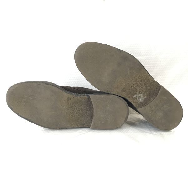 ANTICA CUOIERIA Semišové boty s křídlovou špičkou [43.5/27.5-28.0/Hnědá] Společenské(POUŽITÝ)