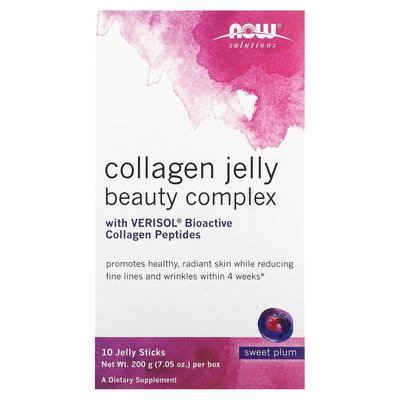 Solutions, Collagen Jelly Beauty Complex, Sweet Plum, Jelly Sticks 10, 20G (0.705Oz) Each