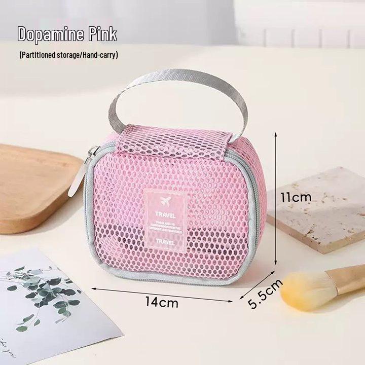 

Dopamine Mesh Makeup Bag: Large Portable Toiletry and Cosmetics Organizer