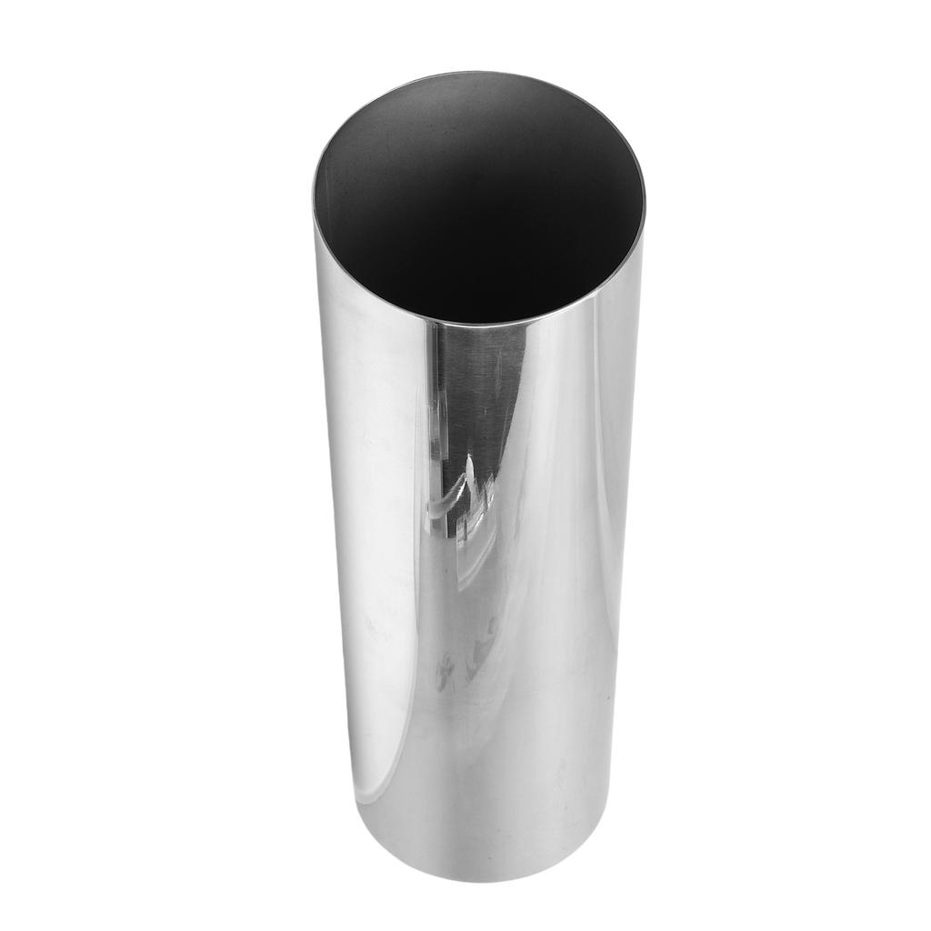 Cylinder Vase Silver Color Stainless Steel Slant Mouth Modern Flower Vase for Desktop Ornament
