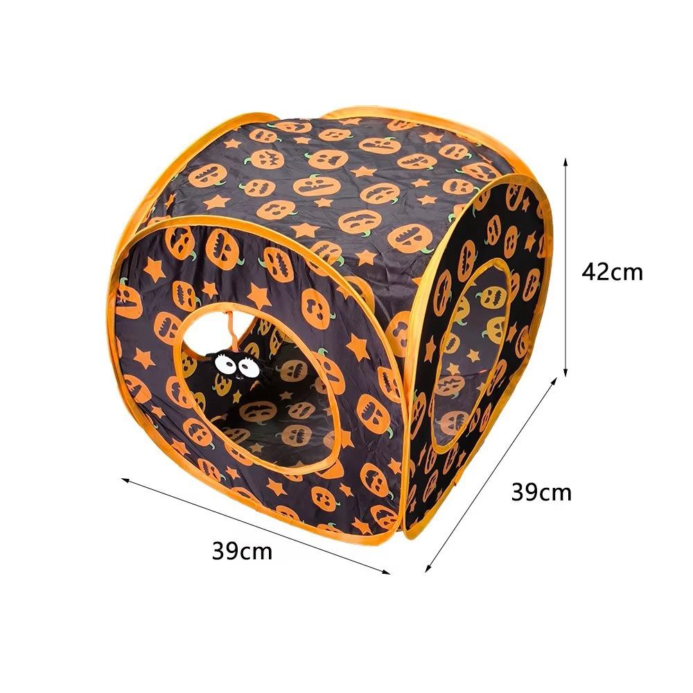 

5 Styles Halloween Foldable Cat Tunnel Toy for Indoor Pets Interactive Hideout Cubes Pet Supplies Space-Saving Cat Training Toy