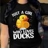 Women'S Casual Duck Print T-Shirt, Knit Fabric, Crew Neck Short Sleeve Top, Regular Length, All Seasons - Summer Spring Fashion