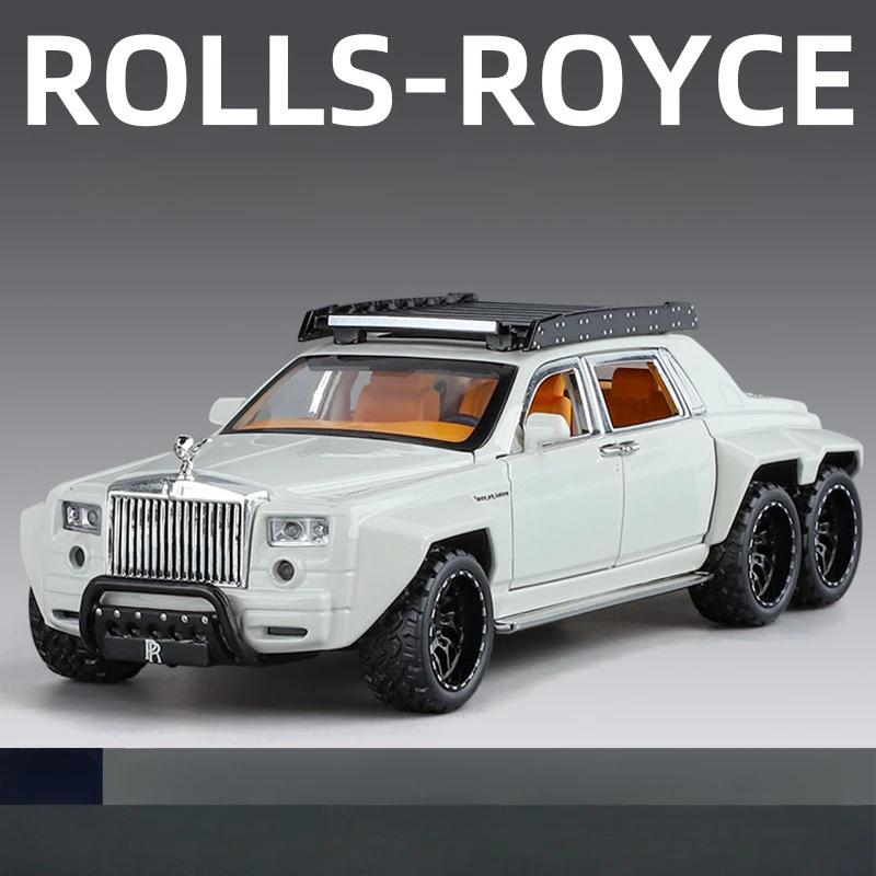 1/32 Rolls-Royce Phantom 6X6 Alloy Car Model Diecasts Metal Toy Off-road Vehicles Model Sound and Light Kids Gifts