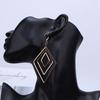 New Hollow Rhombus Dangle Earrings for Women Trendy Golden Color Geometry Metal Statement Drop Earrings Party Hook Ear Jewelry
