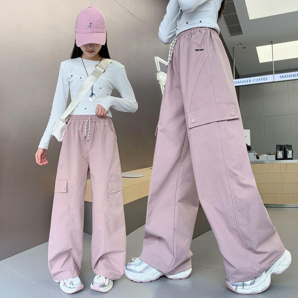 Sonbahar/Kış 2025 Kız Çocuk Düz Bacak Spor Pantolonu - Ortaokul Çocukları Uzun Pantolon