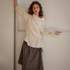 Ouro COTTON APRON SKIRT [ ASH BROWN ]