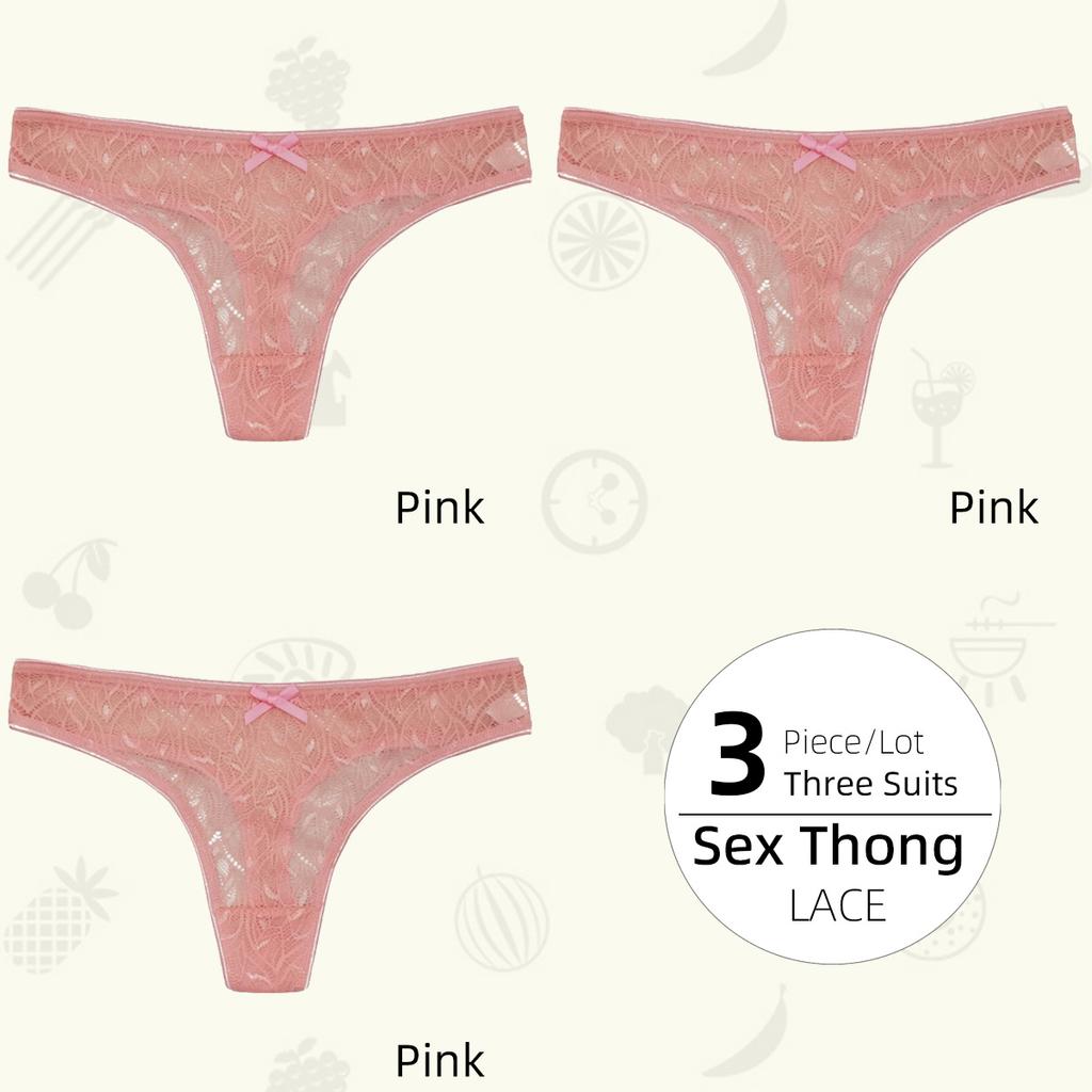 Low-Middle Waist Ladies Thong Panties, Non-marking Comfortable Breathable Women's T Pants Lace Sexy Women's Panties