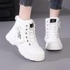 Sneakers alla moda high-top da donna - Scarpe casual comode con lacci e cerniera, Sneakers high-top