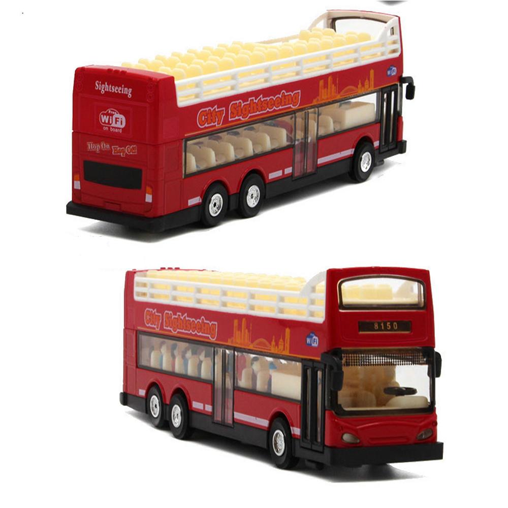 Autobuz din aliaj, autobuz cu două etaje, mașini muzicale cu sunet și lumină, jucării