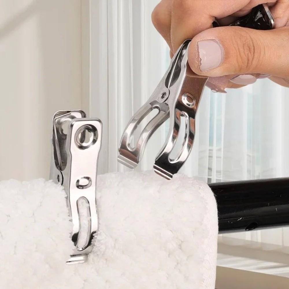 50PCS Non-slip Shade Cloth Clips Stainless Steel Quilt Clips Durable Windproof Clothespins  Outdoor