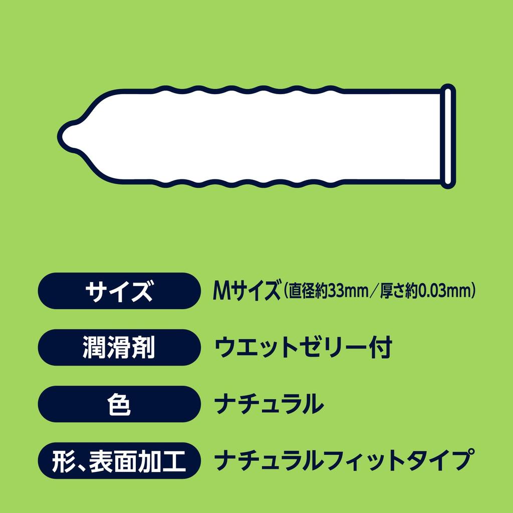 by amazon Natural rubber latex condom natural fit type M size 56 pieces 0.03mm