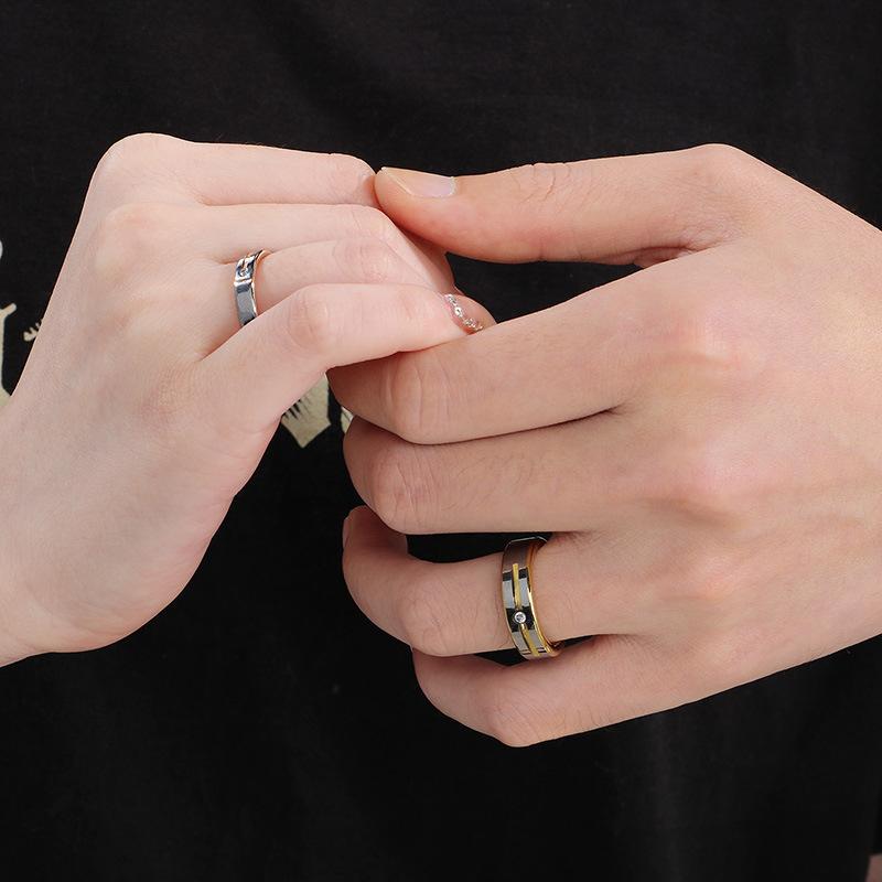 Schmuck Wolframstahl Herren- und Damenringe, Einfache Einzel-Diamantringe, Partnerringe