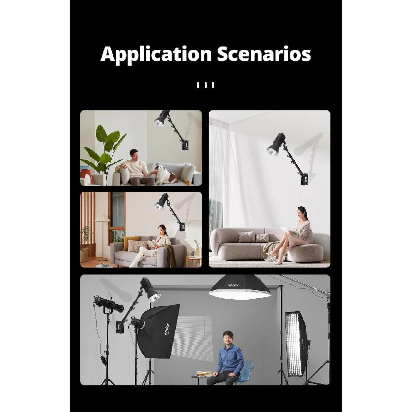 Ambitful 110cm Photography Heavy Ring Light Wall Mount Ceiling Triangle Boom Arm Studio Strobe Lights,Softbox Support Stand