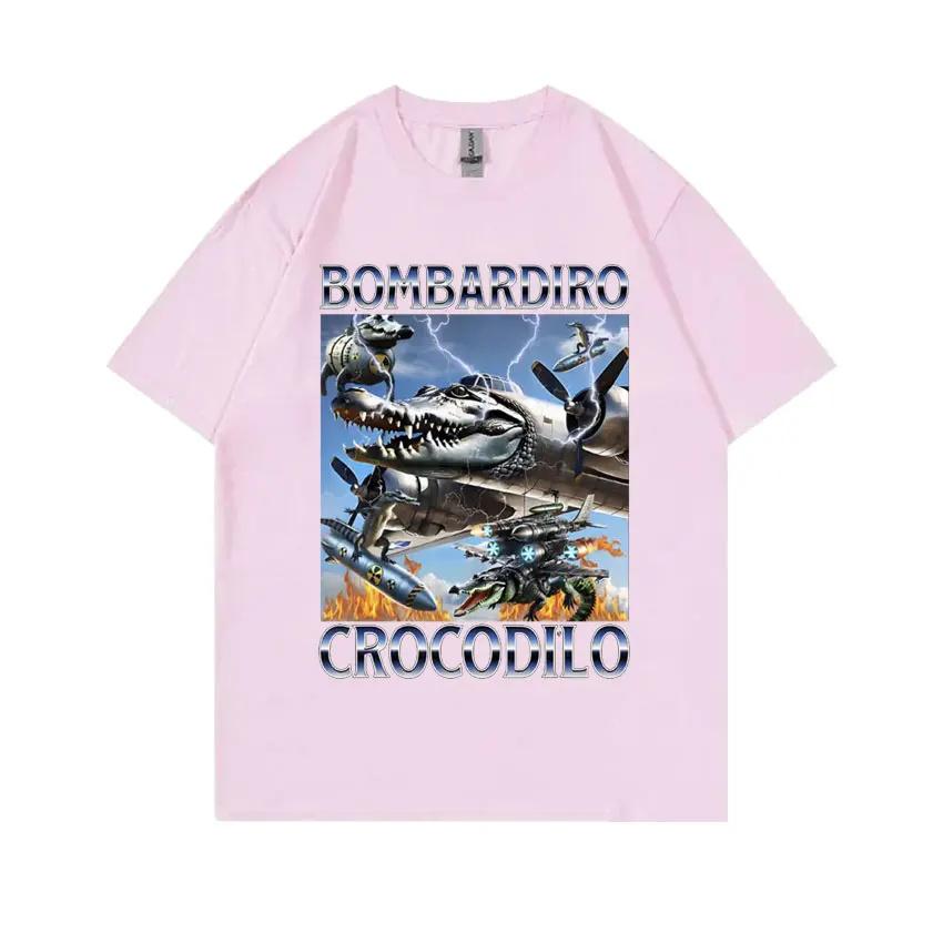 Funny Meme Italian Brainrot Bombardiro Crocodilo Crocodile Plane Bomber T-shirt Men Women Casual Cotton Vintage Humor T Shirts