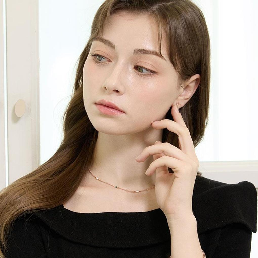 [LeShop] 14K Twine Pearl Necklace (Gold Plated)_LJ5148BRN