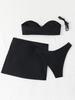 European & American Women's Solid Color Three-Piece Starfish Bikini Set