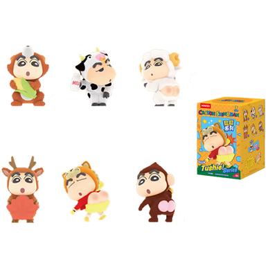 MINISO Crayon Shin Chan, Tierkot-Sammlung Mystery Boxen Einzelne Mystery Box/Komplette Box 6 Stück Puppe