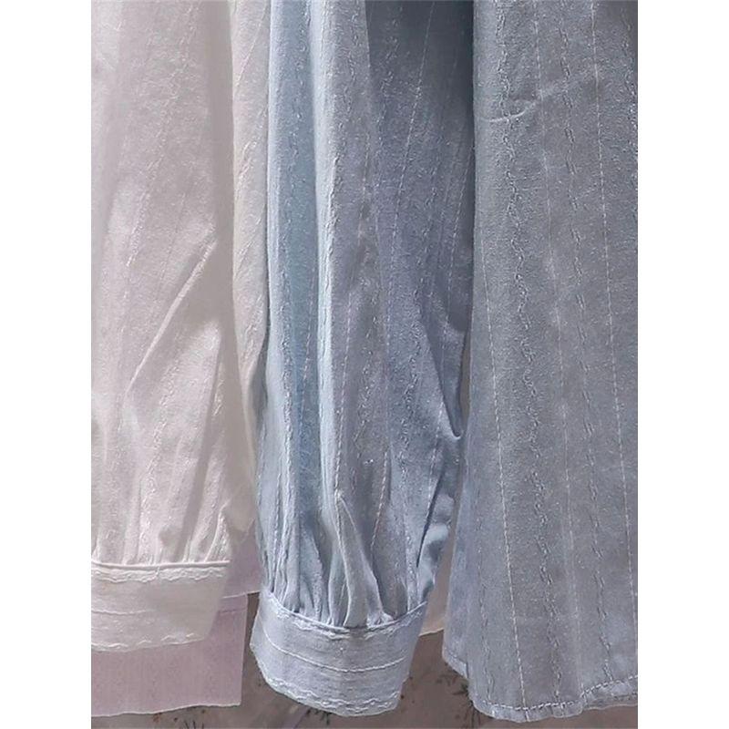 Lotus Leaf Edge Doll Collar Long Sleeve Shirt Ruffles Long Sleeves Shirt