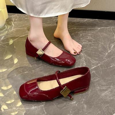 Mary Jane Damesschoenen Nieuwe Mode Elegante Schoenen met Vierkante Neus Banket Party Schoenen met Lage Hakken voor Dames