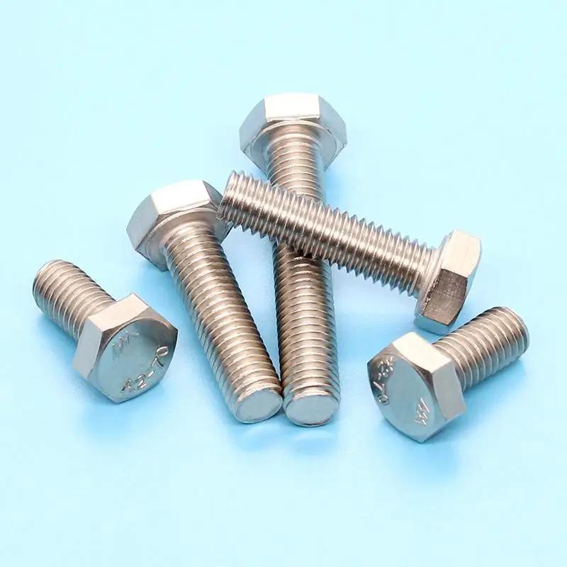 1/5/10/25pcs 304 Stainlesss Steel External Hex Hexagon Head Screws M4 M5 M6 M8 M10 Full Threaded Outer Hexagon Head Bolts