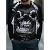 Men's 3D Printed Crew Neck Long Sleeve T-Shirt Fashion Versatile Trend Breathable Casual